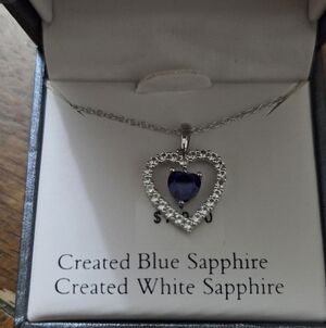 Blue And White Sapphire Necklace